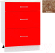 Шкаф-стол кухонный Кортекс-мебель Корнелия Мара НШ60р3ш (красный/мадрид) - 