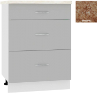 Шкаф-стол кухонный Кортекс-мебель Корнелия Мара НШ60р3ш (серый/мадрид) - 