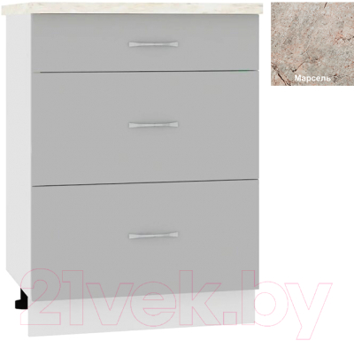 

Шкаф-стол кухонный Кортекс-мебель, Корнелия Мара НШ60р3ш