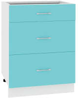 Шкаф-стол кухонный Кортекс-мебель Корнелия Мара НШ60р3ш без столешницы (голубой) - 