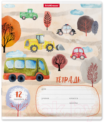 Изображение товара Тетрадь Erich Krause Автопарк / 51414 (12л, линейка)
