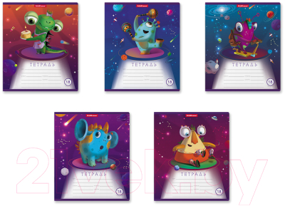 Изображение товара Тетрадь Erich Krause Cosmic Monsters / 51420 (18л, линейка)