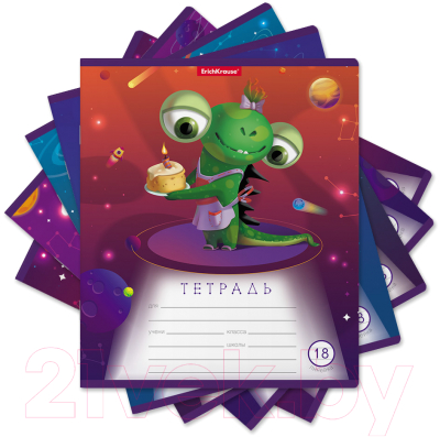 Изображение товара Тетрадь Erich Krause Cosmic Monsters / 51420 (18л, линейка)