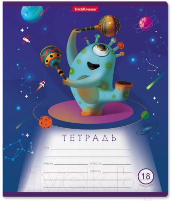 Изображение товара Тетрадь Erich Krause Cosmic Monsters / 51420 (18л, линейка)