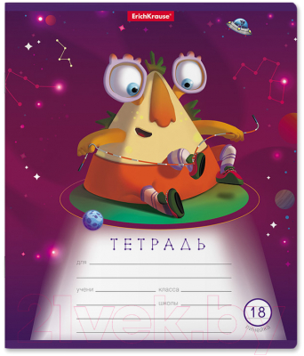 Изображение товара Тетрадь Erich Krause Cosmic Monsters / 51420 (18л, линейка)