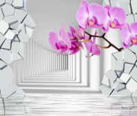 Фотообои листовые Citydecor Орхидея 3D с защитным покрытием (300x254) - 
