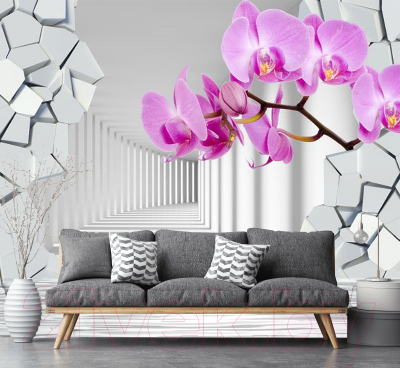Фотообои листовые Citydecor Орхидея 3D с защитным покрытием (300x254)