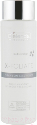 

Тоник для лица Bielenda Professional, X-Foliate Clear Skin Acid с кислотами для жирной кожи