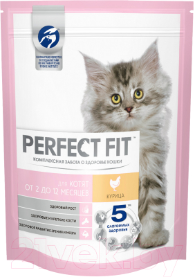 Сухой корм для кошек Perfect Fit Для котят до 12 месяцев с курицей (190г)
