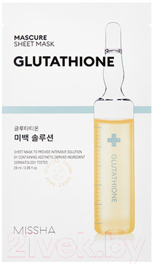 Маска для лица тканевая Missha Mascure Whitening Solution Sheet Mask Glutathione осветляющая (28мл)