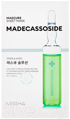 Маска для лица тканевая Missha Mascure Rescue Solution Sheet Mask Madecassoside противовоспал. (28мл)