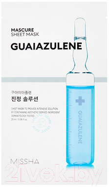 Маска для лица тканевая Missha Mascure Calming Solution Sheet Mask Guaiazulene успокаивающая (28мл)