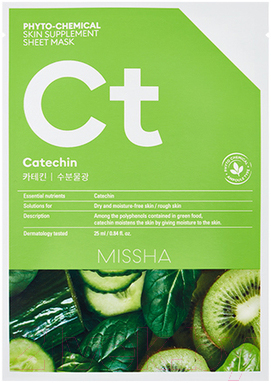 Маска для лица тканевая Missha Phyto-Chemical Skin Supplement Catechin Hydrating для сухой кожи (25мл)