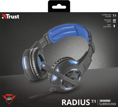 Наушники-гарнитура Trust GXT 350 Radius 7.1 Surround Headset / 22052