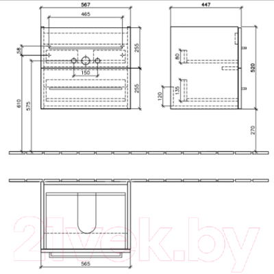 Тумба под умывальник Villeroy & Boch Avento A889-00-B4