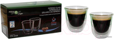 Набор стаканов для горячих напитков Filter Logic Espresso CFL-655B (2шт, 70мл)