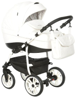 Детская универсальная коляска INDIGO Special F 3 в 1 (Is 01, белая кожа) - 