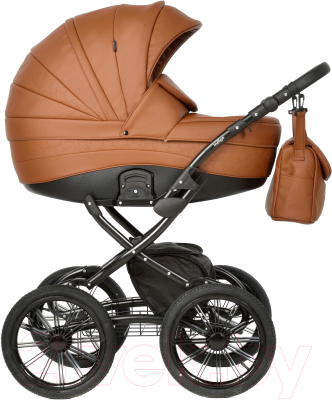 Детская универсальная коляска INDIGO Special Plus 14" (Is 08, коричневая кожа)