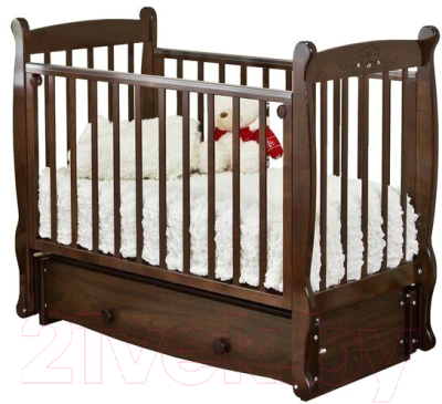 Детская кроватка Красная звезда Елисей Птички С717 (шоколад)