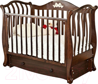 Детская кроватка Красная звезда Юлиана Бабочка С757 (шоколад)