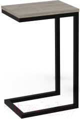 Приставной столик TMB Loft Роксет деревянный (графит/черный матовый)
