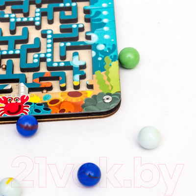 Развивающая игра WoodLand Toys Лабиринт с шариками малый / 018101