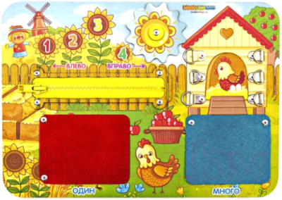 

Развивающая игрушка WoodLand Toys, Бизиборд. Один-много / 112206
