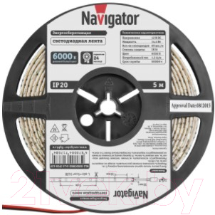 

Светодиодная лента Navigator, Холодный белый, 71 768 NLS-5050СW60-14.4-IP20-12V R5
