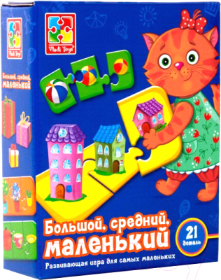

Развивающие карточки Vladi Toys, Большой, средний, маленький / VT1804-06