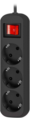 Удлинитель Defender G330 / 99334 (3м, 3 розетки, черный)