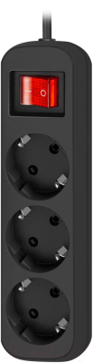 Удлинитель Defender G350 / 99335 (5м, 3 розетки, черный)