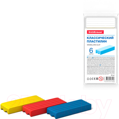 Изображение товара Пластилин Erich Krause Basic / 53754 (6цв)