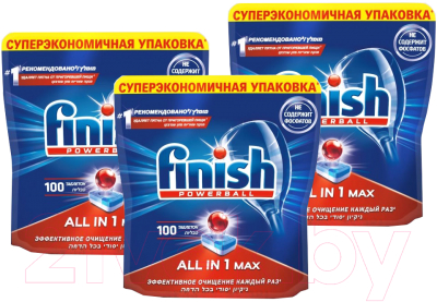 

Таблетки для посудомоечных машин Finish, All in 1 Max