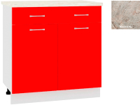 Шкаф-стол кухонный Кортекс-мебель Корнелия Мара НШ80р1ш (красный/марсель) - 