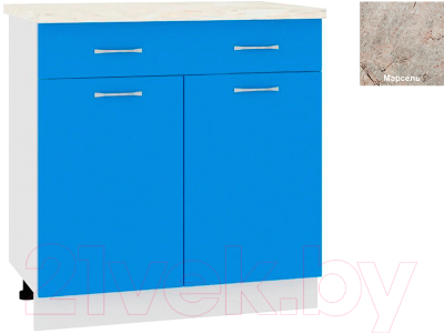 Шкаф-стол кухонный Кортекс-мебель Корнелия Мара НШ80р1ш (синий/марсель)