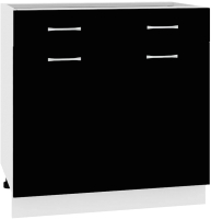 Шкаф-стол кухонный Кортекс-мебель Корнелия Мара НШ80р1ш без столешницы (черный) - 