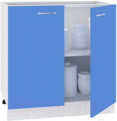 Шкаф-стол кухонный Кортекс-мебель Корнелия Мара НШ80р без столешницы (синий)