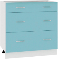 Шкаф-стол кухонный Кортекс-мебель Корнелия Мара НШ80р3ш без столешницы (голубой) - 