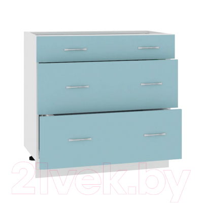 Шкаф-стол кухонный Кортекс-мебель Корнелия Мара НШ80р3ш без столешницы (голубой)