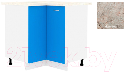 Шкаф-стол кухонный Кортекс-мебель Корнелия Мара НШУ угловой (синий/марсель)