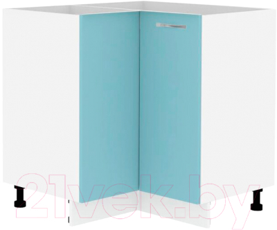 Шкаф-стол кухонный Кортекс-мебель Корнелия Мара НШУ угловой без столешницы (голубой)