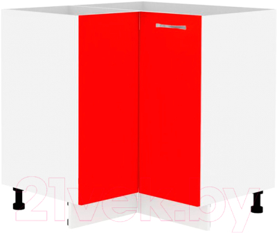 Шкаф-стол кухонный Кортекс-мебель Корнелия Мара НШУ угловой без столешницы (красный)