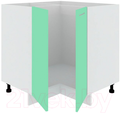 Шкаф-стол кухонный Кортекс-мебель Корнелия Мара НШУ угловой без столешницы (салатовый)