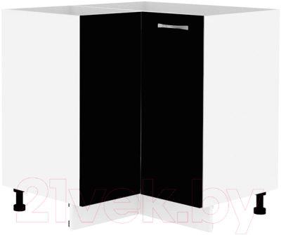 Шкаф-стол кухонный Кортекс-мебель Корнелия Мара НШУ угловой без столешницы (черный)