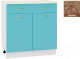 Шкаф-стол кухонный Кортекс-мебель Корнелия Мара НШ80р1ш (голубой/мадрид) - 