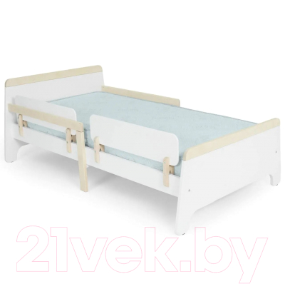 Односпальная кровать детская Nuovita Stanzione Nave lungo (белый/натуральный)