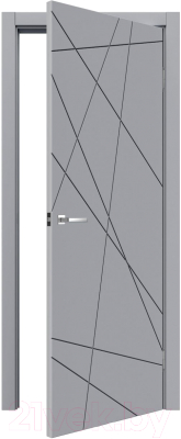 Дверь межкомнатная MDF Techno Stefany 1074 70x200 (RAL 7040)