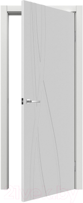 Дверь межкомнатная MDF Techno Stefany 1101 60x200 (белый)