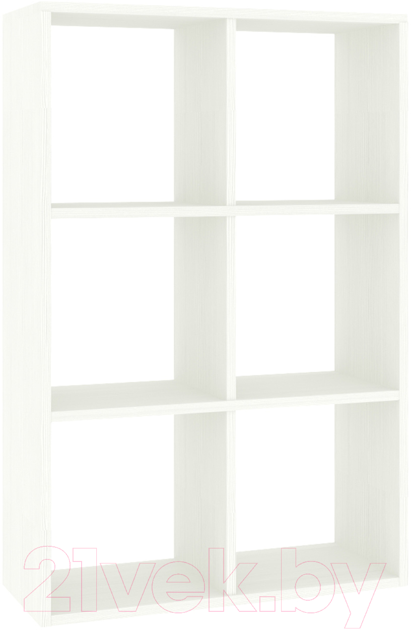 Стеллаж Кортекс-мебель КМ-33 6 секций (белый)