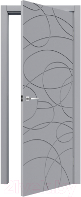 Дверь межкомнатная MDF Techno Stefany 1113 90x200 (RAL 7040)